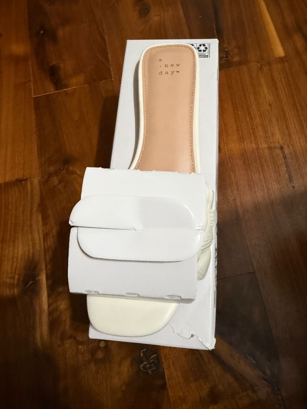 Women's Alyssa Floral Slide Sandals - A New Day White (size 10, NWT) - Picture 6 of 15